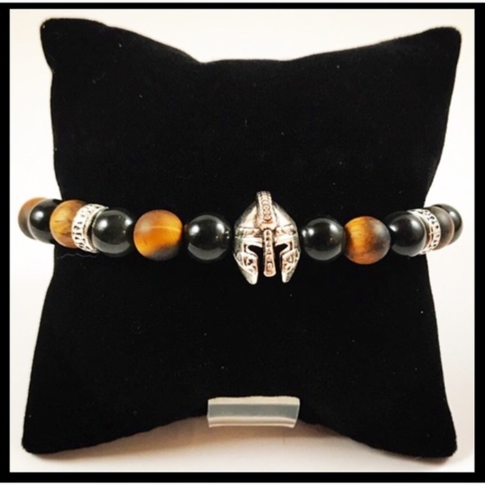 Men or women matte tiger eye onyx bracelet